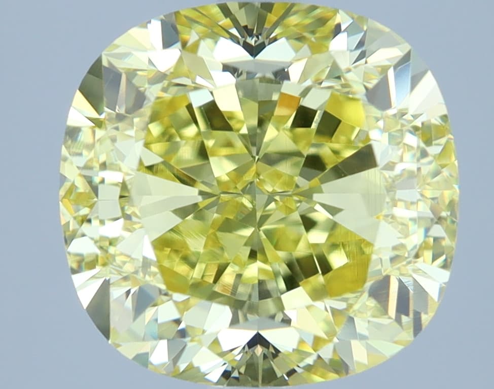 4.01 ct Cushion, Fancy Intense Yellow VVS1