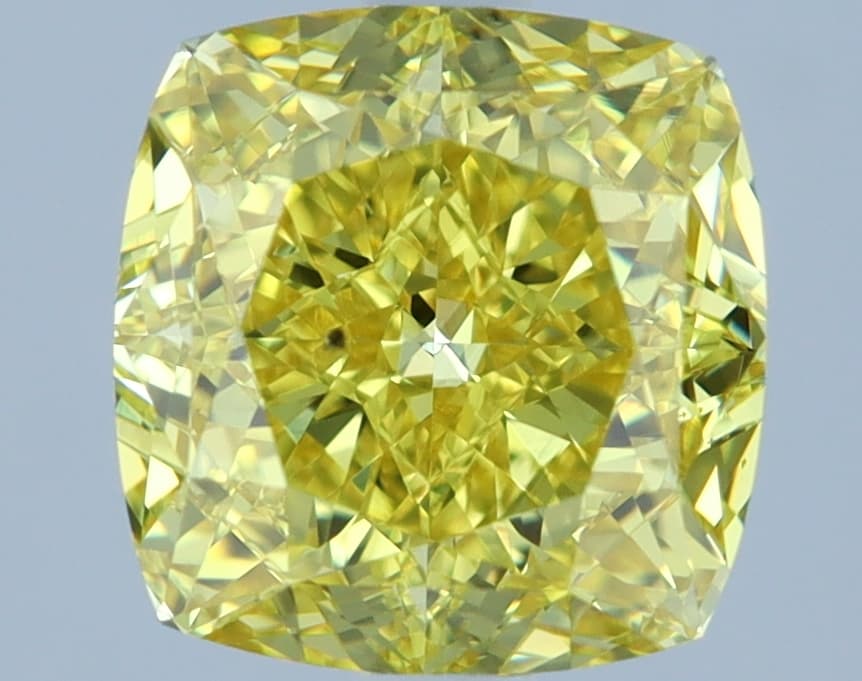2.51 ct Cushion, Fancy Vivid Yellow SI1