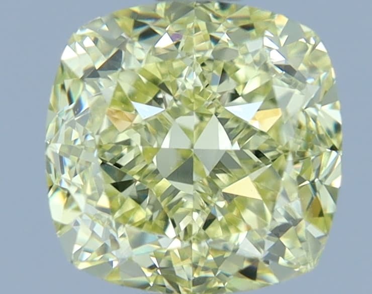 1.5 ct Cushion, Fancy Yellow VS2