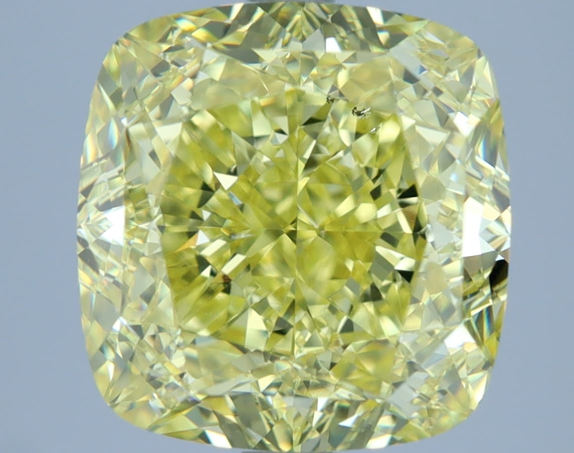 4.96 ct Cushion, Fancy Intense Yellow SI1