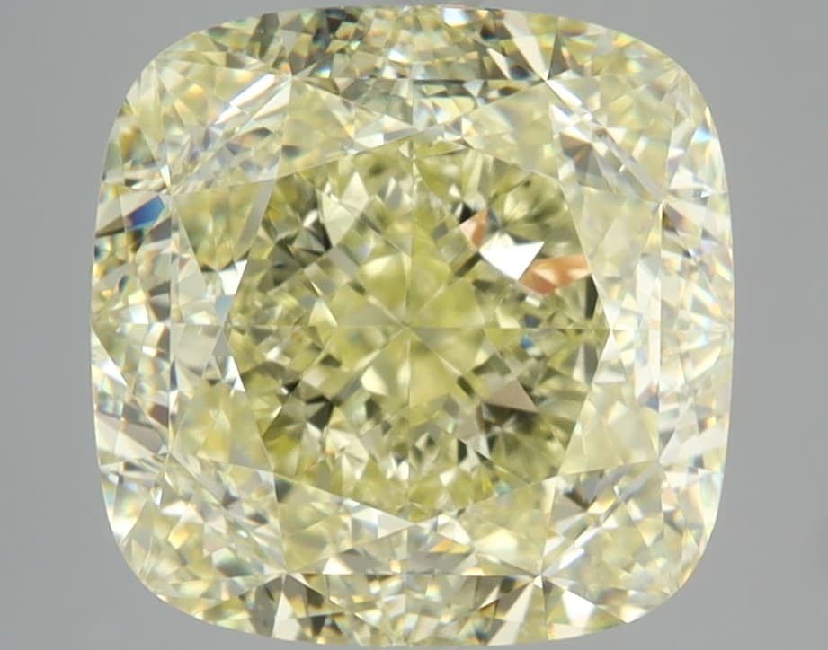 6.16 ct Cushion, Fancy Light VS2